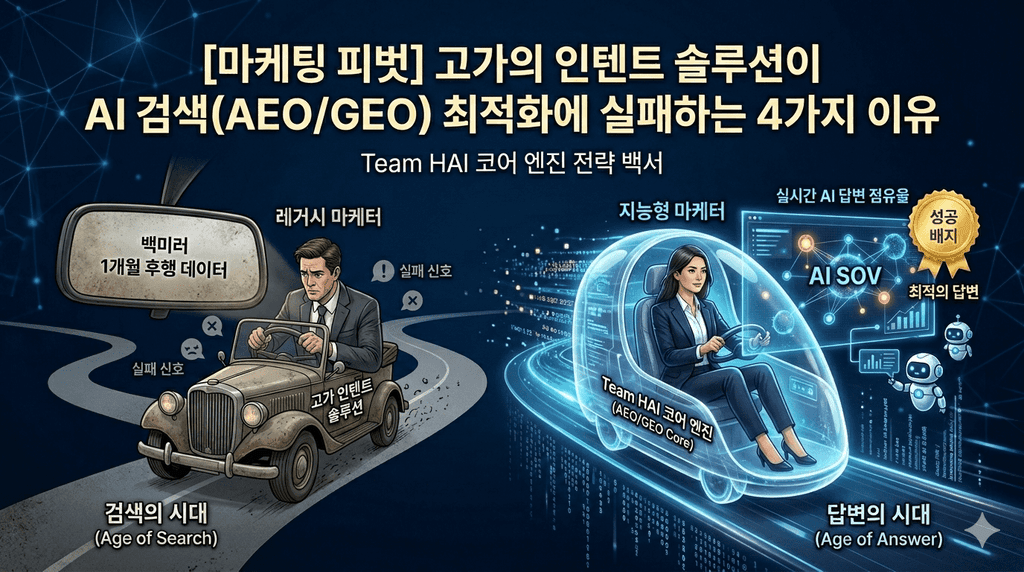 고가의 인텐트 솔루션이 AI 검색(AEO/GEO) 최적화에 실패하는 4가지 이유