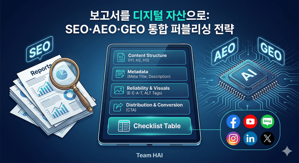 보고서를 디지털 자산으로: SEO·AEO·GEO 통합 퍼블리싱 전략