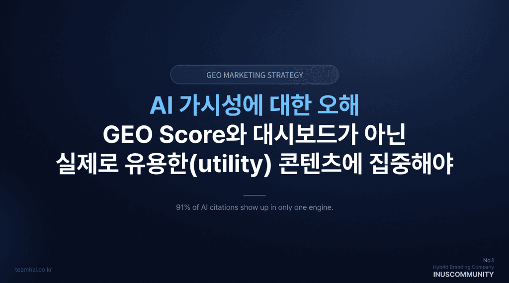 AI Visibility에 대한 GEO 플랫폼의 역할 - 엔진별 콘텐츠 전략이 필요하다!