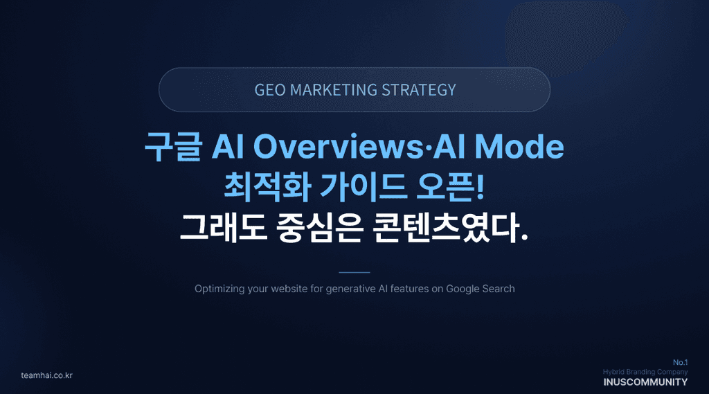 구글 AI Overviews·AI Mode 최적화 가이드 오픈, 중심은 콘텐츠!