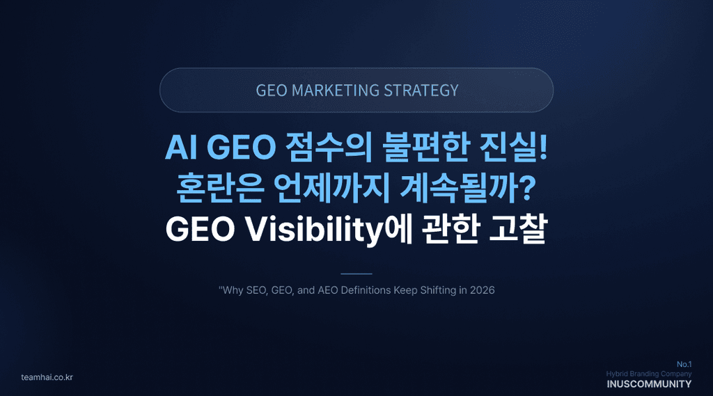 AI GEO 점수의 불편한 진실! 혼란은 언제까지 계속될까? GEO Visibility에 관한 고찰 ㅣ 팀하이