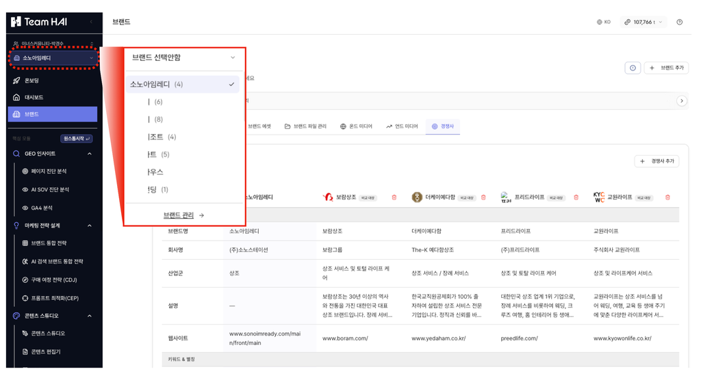 브랜드 관리ㅣ 팀하이