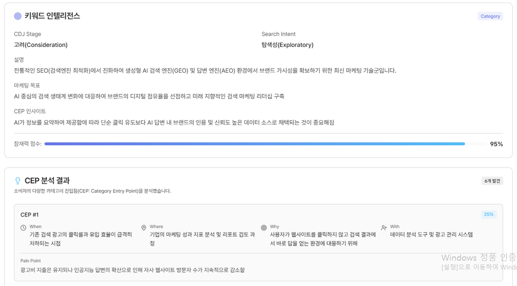 팀하이 프롬프트 최적화(CEP) 분석 결과 팀하이 프롬프트 최적화(CEP) 분석 결과