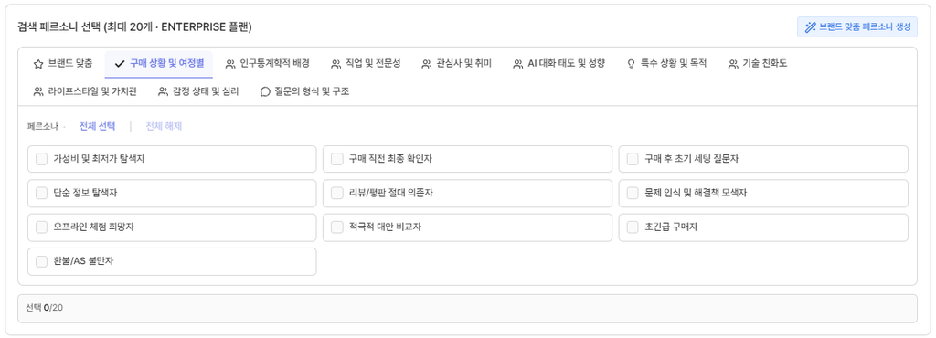 팀하이 페르소나 선택 팀하이 페르소나 선택