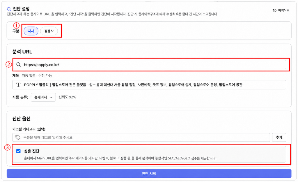 팀하이-AIGEO페이지 진단설정 팀하이-AIGEO페이지 진단설정